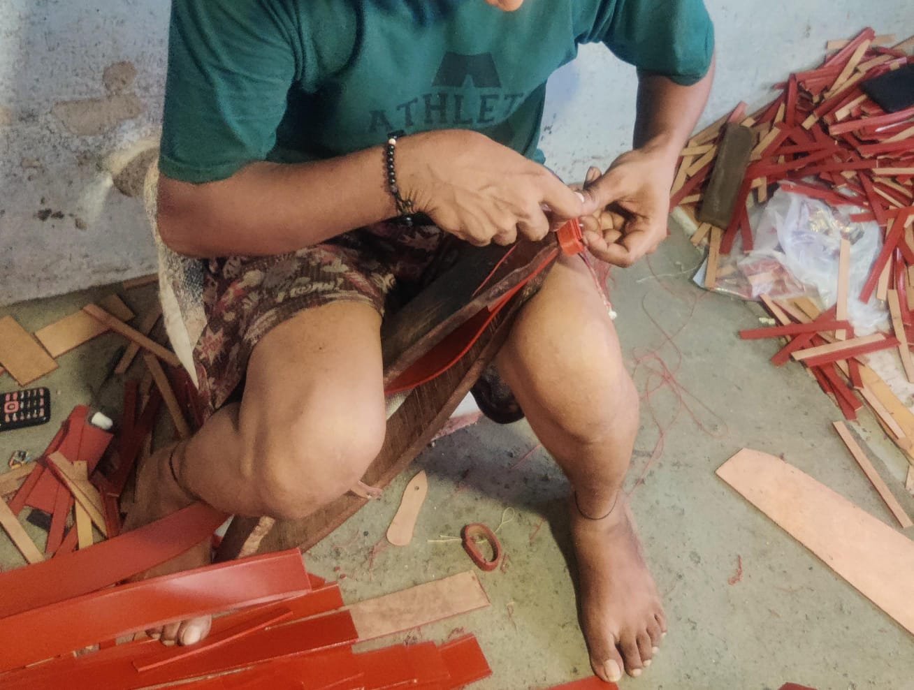 Leather manufacturing process at Santoshi Leather Works India